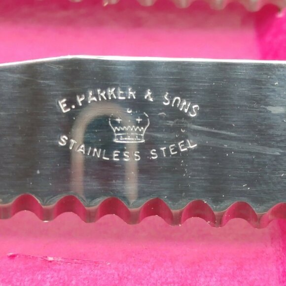 E. Parker & Sons Reo Crest Sheffield Stainless Steel Steak Knife Set Of 4 VTG - Picture 5 of 10